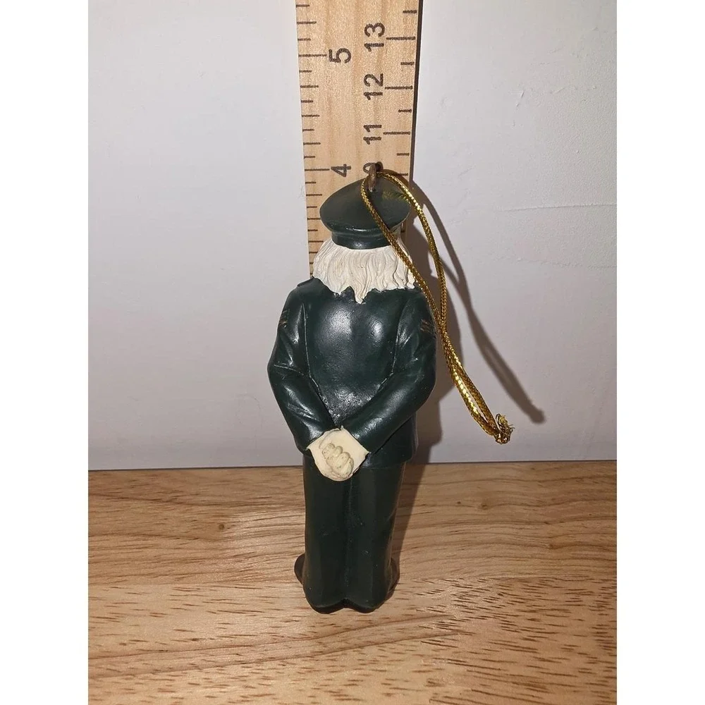 vintage military or naval officer Santa Claus resin Christmas tree ornament